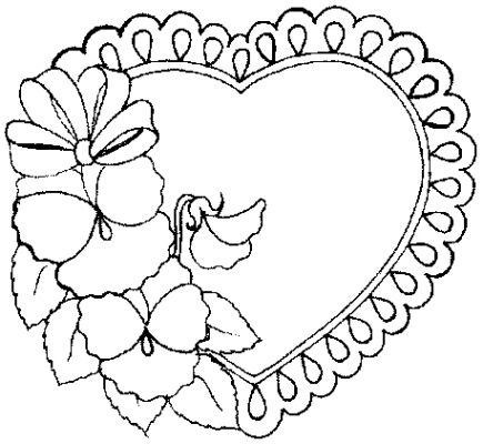 Coloring Sheets on Valentine Coloring Pages  Romantic Valentine Coloring Sheet With