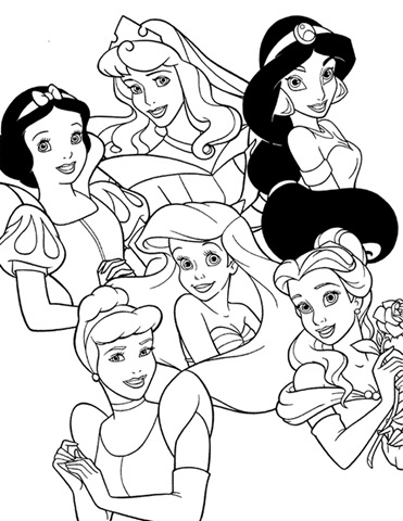 walt disney princesses coloring pages. Disney princess coloring pages