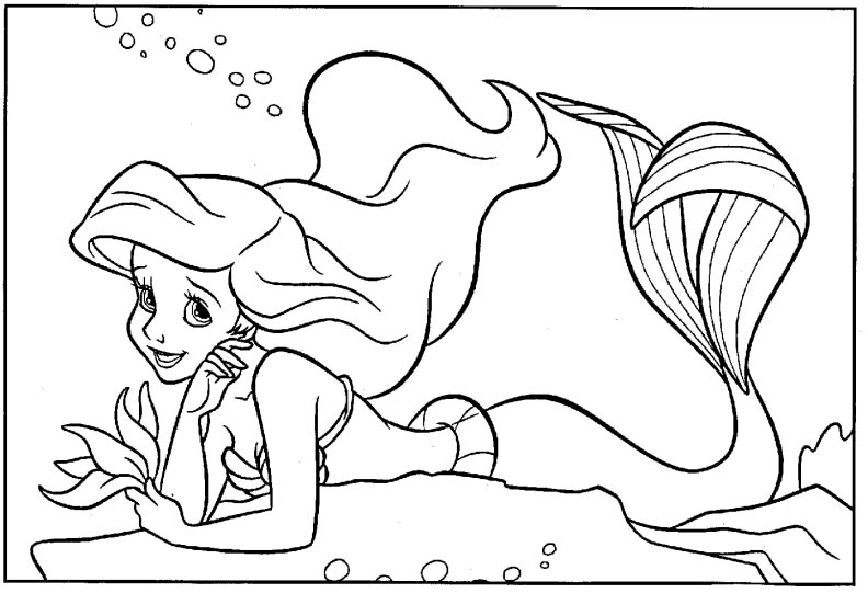 Little mermaid coloring pages inspiring princess coloring book for girls