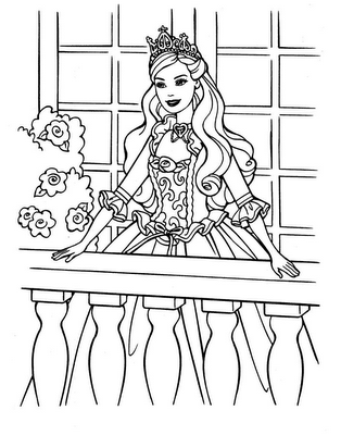 barbie coloring pages for kids. Barbie princess coloring pages