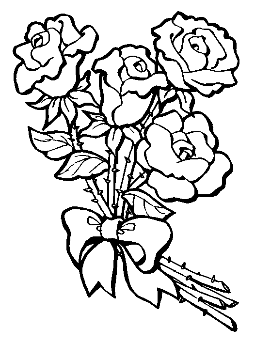 flower coloring pages for kids. Rose flower coloring pages.