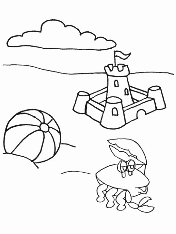 Free Coloring Pages Beach. My family at each coloring