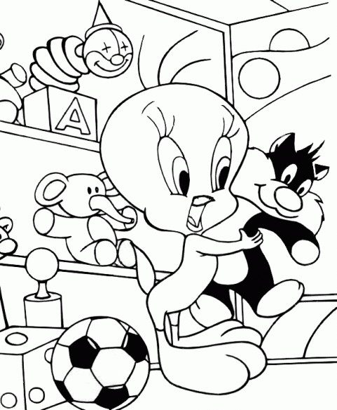 Images Of Cartoon Characters Coloring Pages. Free baby tweety coloring