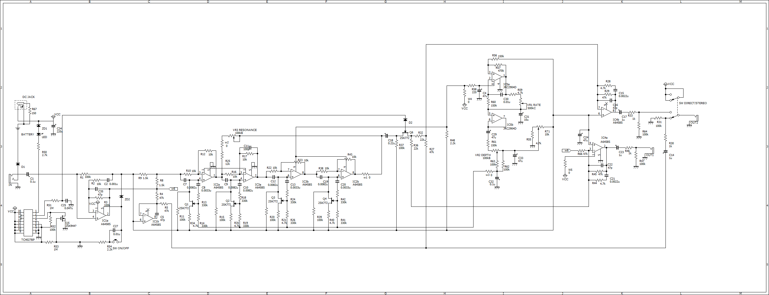 Arion SPH1 phaser schematic - freestompboxes.org