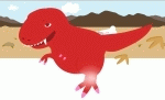 ペタキャラ4級の赤い恐竜（ペタ後）