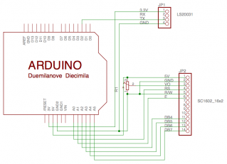 Arduino＋GPS時計の回路図