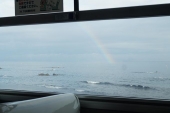 青森　海に掛かる　虹