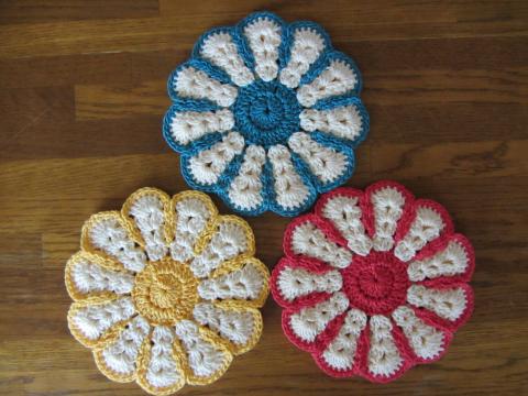 すべての美しい花の画像 新鮮なかぎ編み コースター 花 編み図