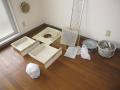 埼玉県所沢市　マンション空き室３室全体ハウスクリーニング　キッチン・換気扇周りパーツ洗い物　作業風景　１