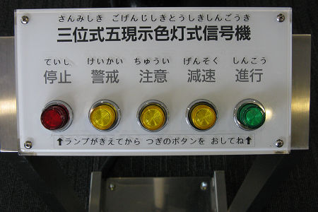 三位式五現示色灯式信号機