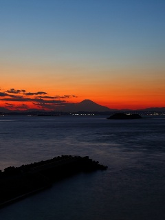 富津岬展望台から富士山