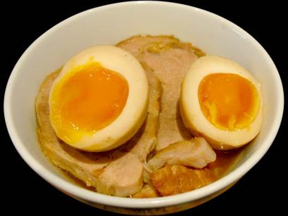 山口県光市「自家製拉麺 まつかぜ」の醤油ラーメン(カタメン)+煮卵セット
