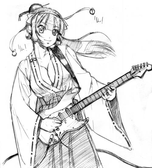 ギター巫女001-500px