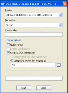 HP USB Disk Storage Format Toolsの画面2