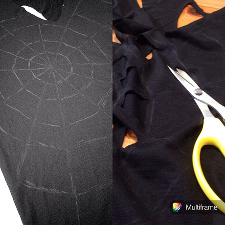 Tamakiyuiの手作り雑貨photo Happyhalloween 蜘蛛の巣tシャツと魔女の靴 作り方