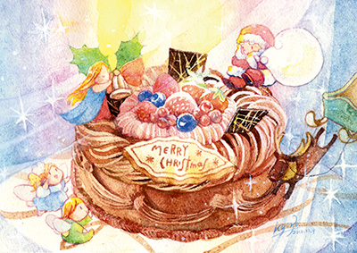 イラスト 妖精たちとクリスマスケーキ イラストを仕事にしよう