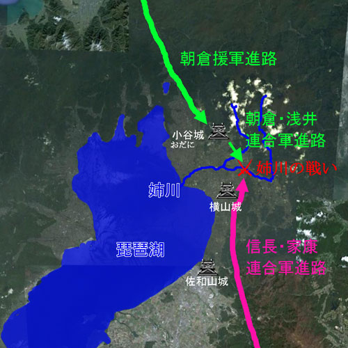 姉川の戦い地図